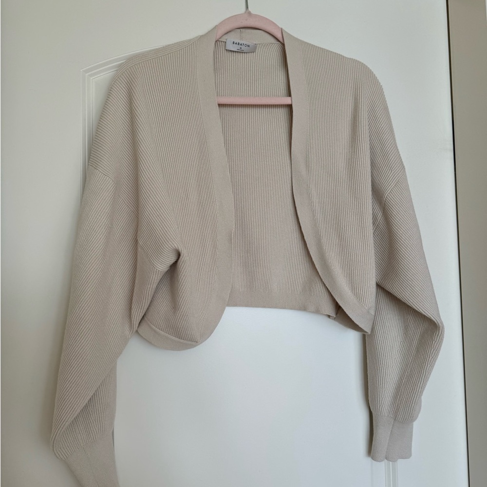 Babaton Cream Ribbed Cardigan
